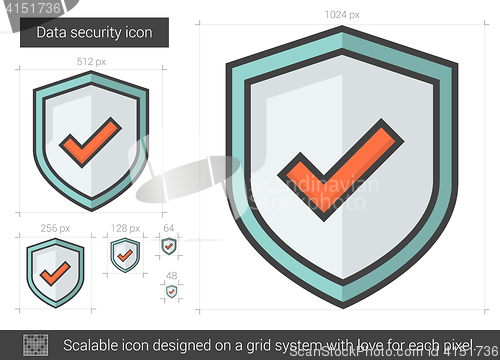 Image of Data security line icon.