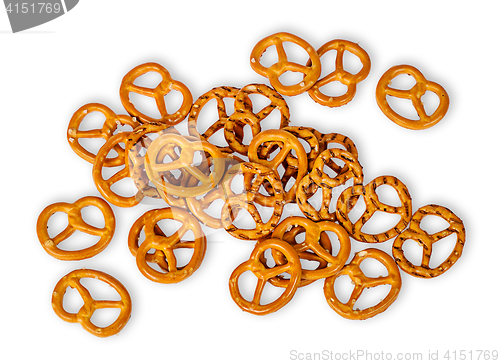 Image of Heap crunchy pretzels with salt
