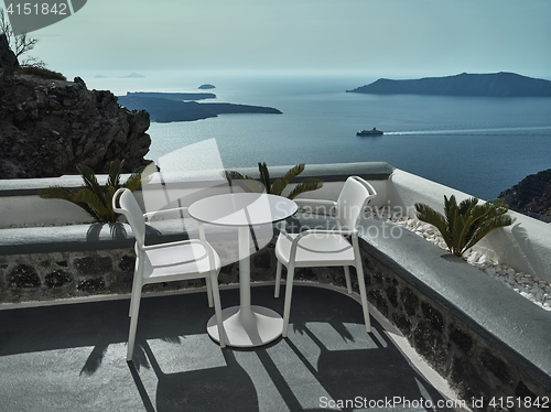 Image of Landscape of Santorini Island, Fira, Cyclades, Greece