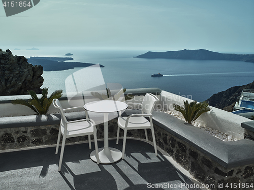 Image of Landscape of Santorini Island, Fira, Cyclades, Greece