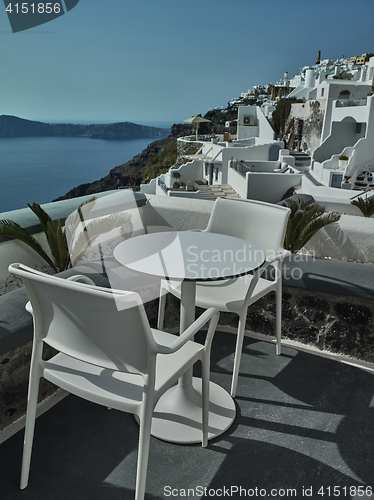 Image of Landscape of Santorini Island, Fira, Cyclades, Greece