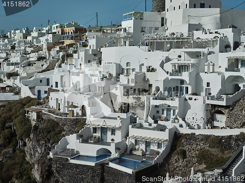 Image of Landscape of Santorini Island, Fira, Cyclades, Greece