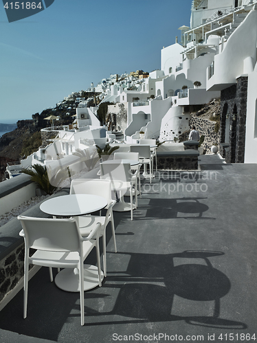 Image of Landscape of Santorini Island, Fira, Cyclades, Greece