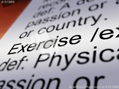 Image of Exercise Definition Closeup Showing Fitness Or Activity