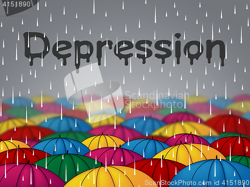 Image of Depression Rain Indicates Lost Hope And Anxiety