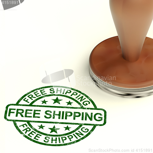 Image of Free Shipping Stamp Shows No Charge Or Gratis To Deliver