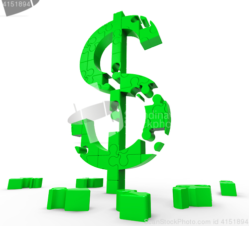 Image of Dollar Symbol Shows Success, Wealth And Income