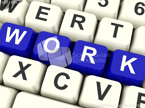 Image of Work Computer Keys Showing Job Or Employment