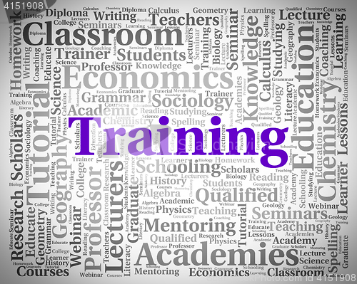 Image of Training Word Shows Lessons Teach And Webinar