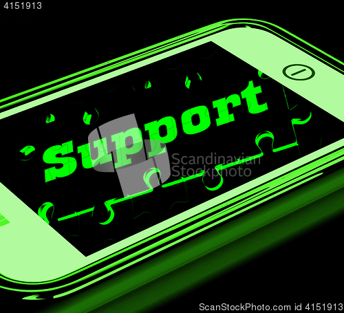 Image of Support On Smartphone Shows Service Instructions