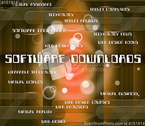 Image of Software Downloads Means Programming Softwares And Transfer