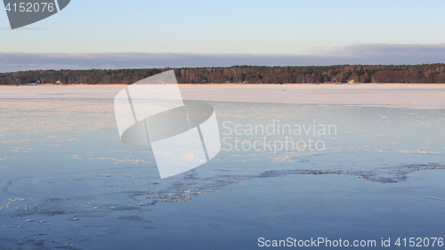 Image of Frozen Beautiful Blue Sea 