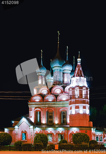 Image of Epiphany Church In Yaroslavl At Night