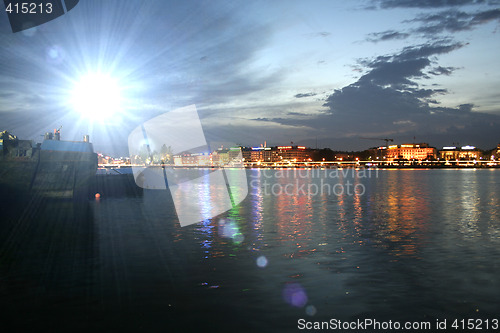 Image of Panorama of modern city at night.