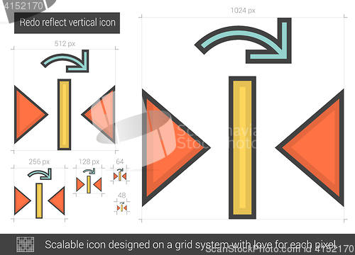 Image of Redo reflect vertical line icon.