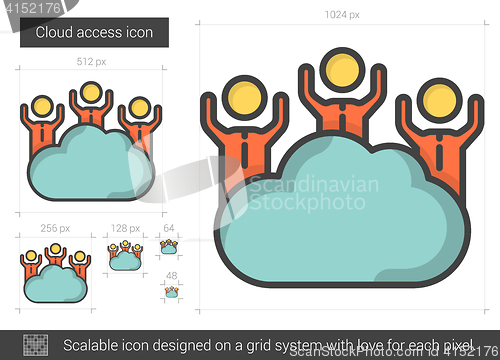 Image of Cloud access line icon.