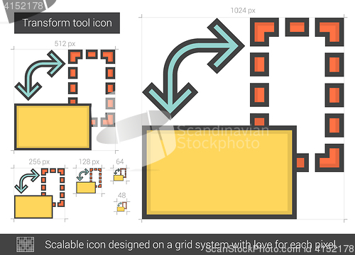 Image of Transform tool line icon.