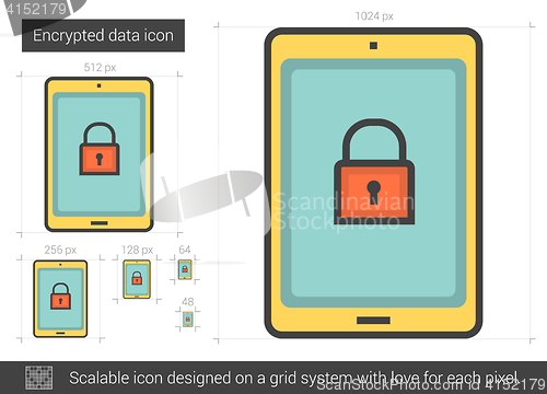 Image of Encrypted data line icon.