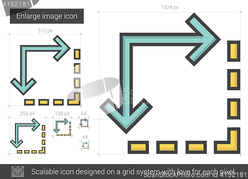 Image of Enlarge image line icon.