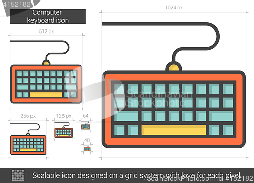 Image of Computer keyboard line icon.