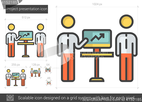 Image of Project presentation line icon.