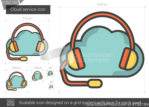 Image of Cloud service line icon.