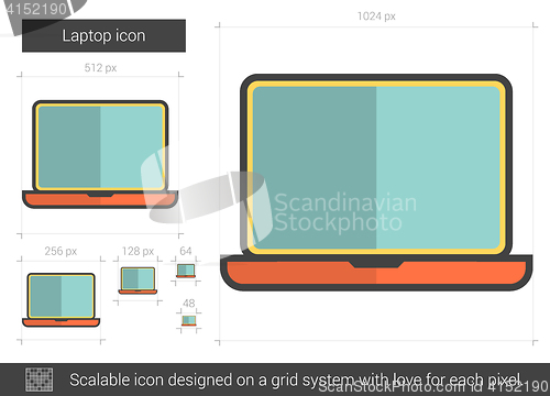 Image of Laptop line icon.