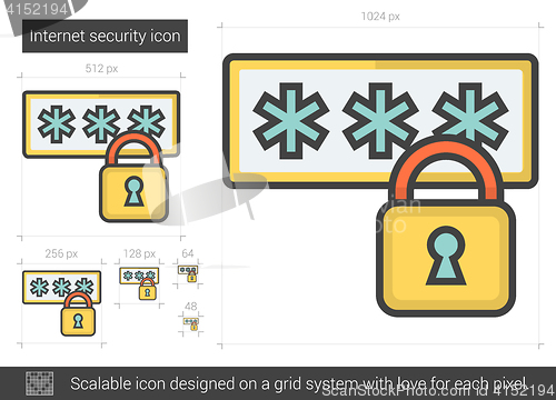 Image of Internet security line icon.