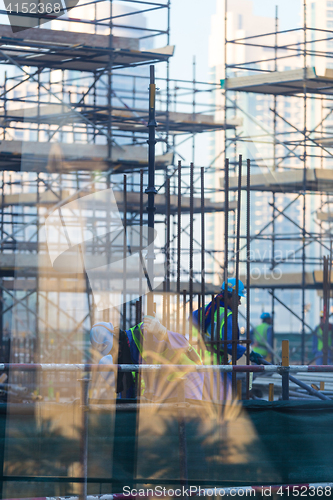 Image of Team of construction worker on construction site.