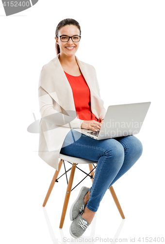 Image of Working with a laptop