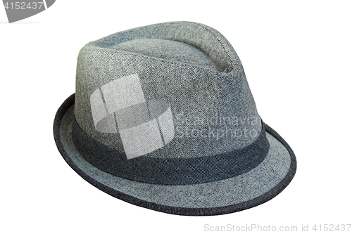 Image of isolated grey hat with ribbon