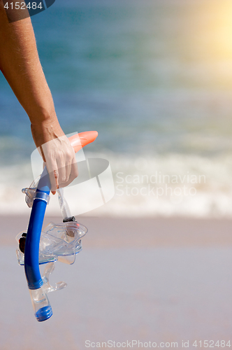 Image of Woman Holding Snorkeling Gear