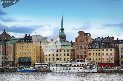 Image of STOCKHOLM, SWEDEN - AUGUST 20, 2016: View of Gamla Stan from bri