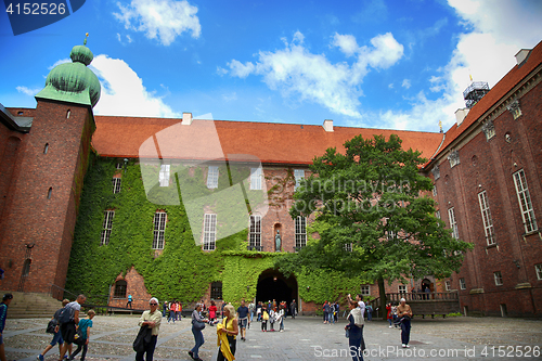 Image of STOCKHOLM, SWEDEN - AUGUST 19, 2016: Tourists walk and visit Sto