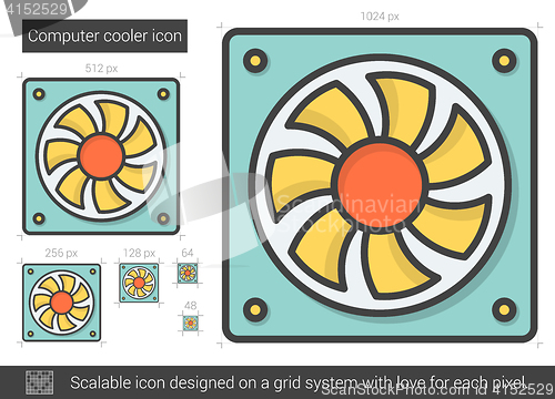 Image of Computer cooler line icon.