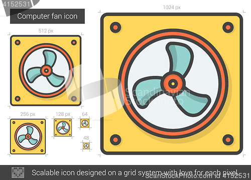 Image of Computer fan line icon.