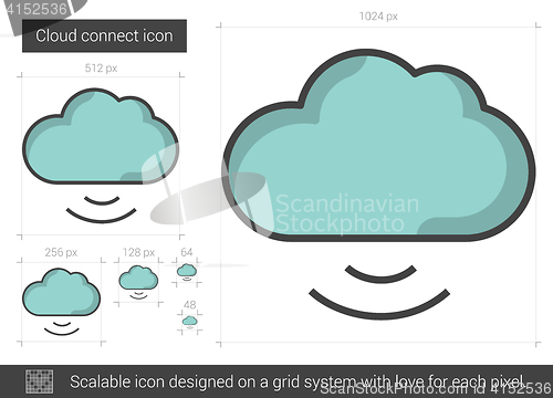 Image of Cloud connect line icon.