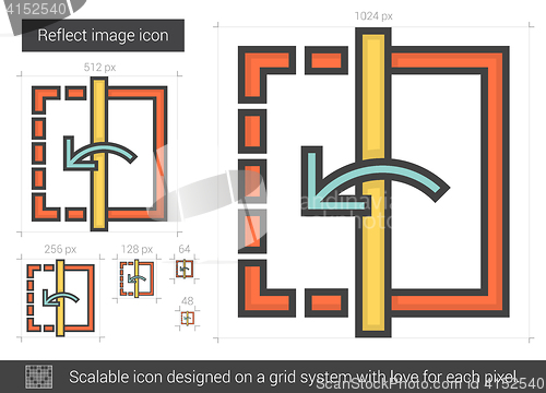Image of Reflect image line icon.