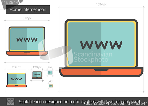 Image of Home internet line icon.