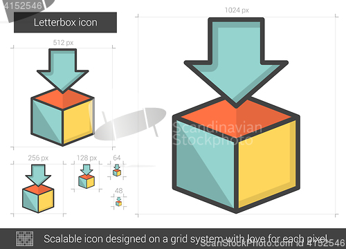 Image of Letterbox line icon.