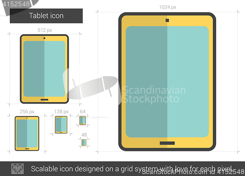 Image of Tablet line icon.