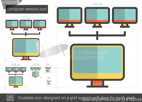 Image of Computer network line icon.