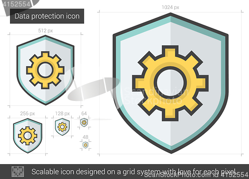 Image of Data protection line icon.