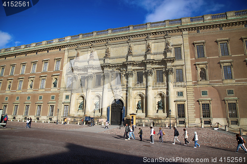 Image of STOCKHOLM, SWEDEN - AUGUST 19, 2016: View of The Royal Palace, l