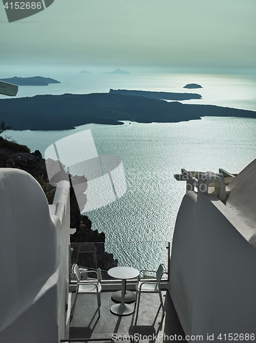 Image of Landscape of Santorini Island, Fira, Cyclades, Greece