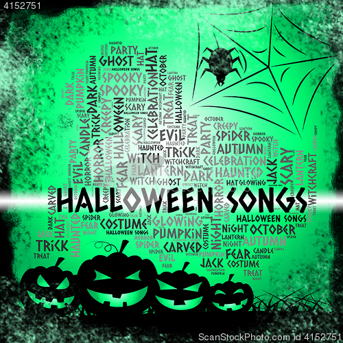 Image of Halloween Songs Shows Trick Or Treat And Acoustic