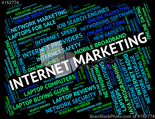 Image of Internet Marketing Shows World Wide Web And Advertising