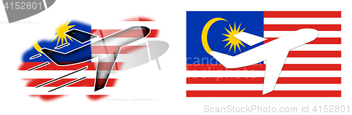 Image of Nation flag - Airplane isolated - Malaysia