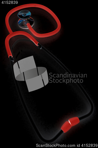 Image of stethoscope. 3d illustration