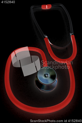 Image of stethoscope. 3d illustration